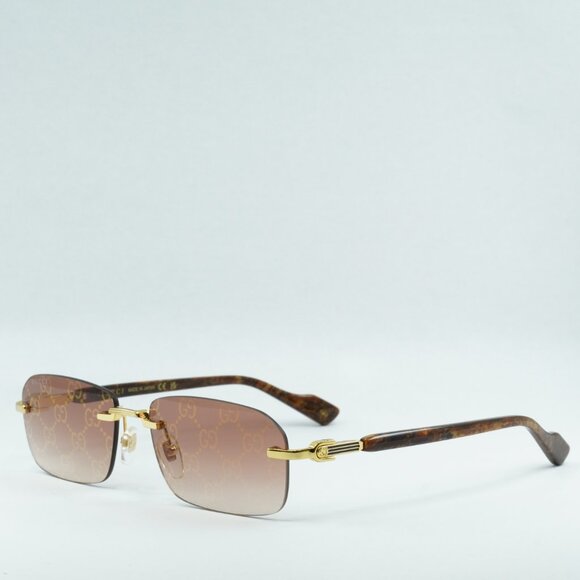 🕶️ New Gucci GG1221S 004 Sunglasses - Gold Frame, Red Gradient Lenses - Picture 4 of 13